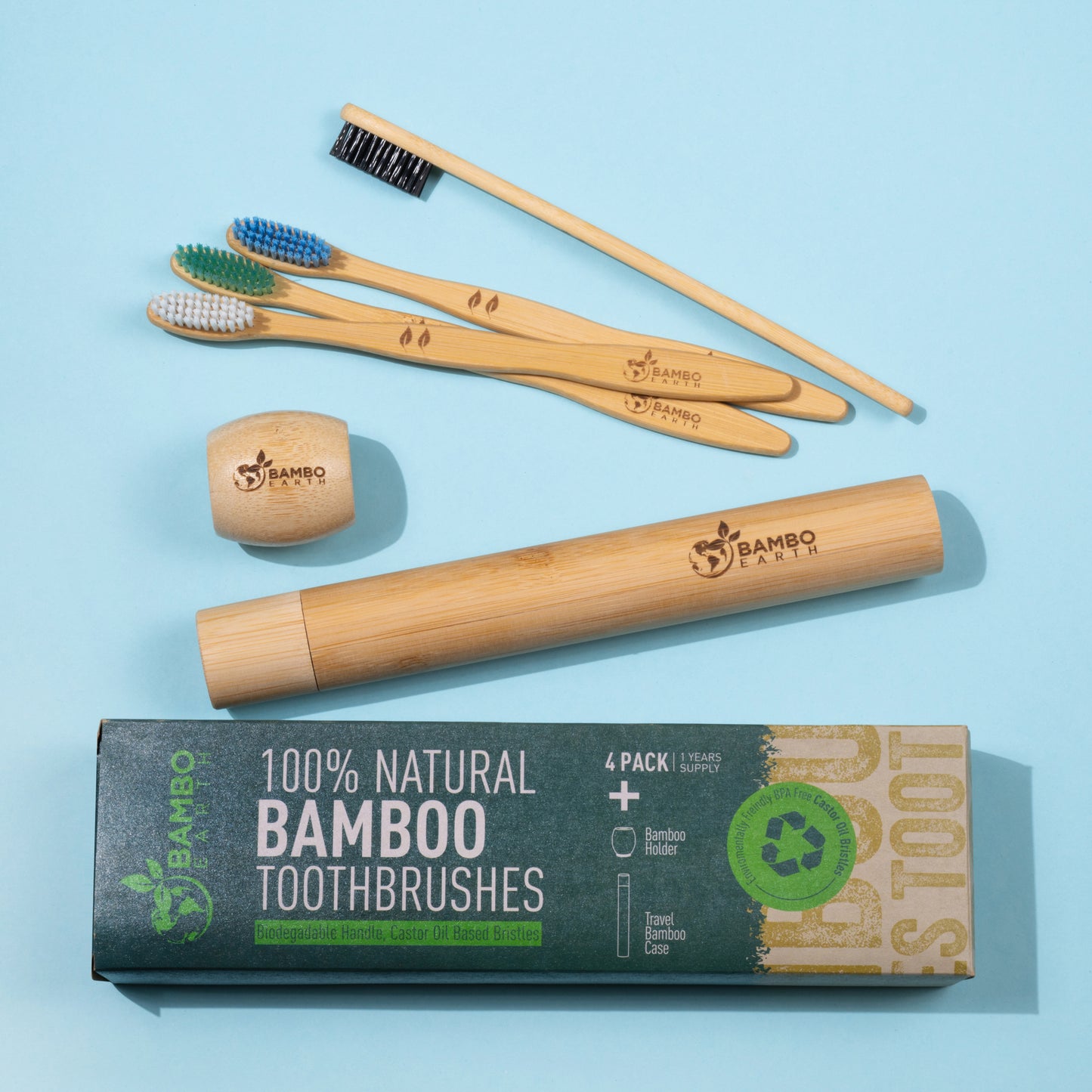 Bamboo Toothbrushes Travel Pack