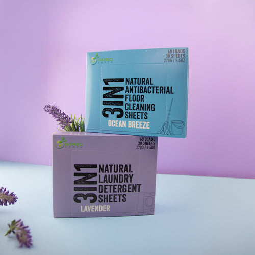 Clean Home Duo – Natural Laundry & Floor Cleaning Sheets 30 Pack Set