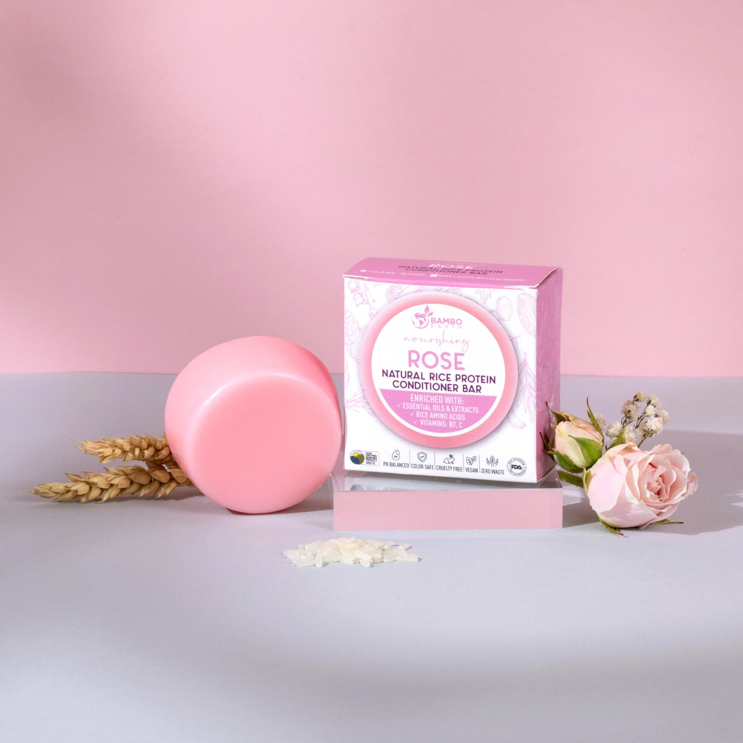 Natural Rice Protein Conditioner Bar (Rose)