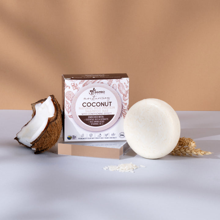 Natural Rice Protein Shampoo Bar With Conditioning Effect (Coconut)