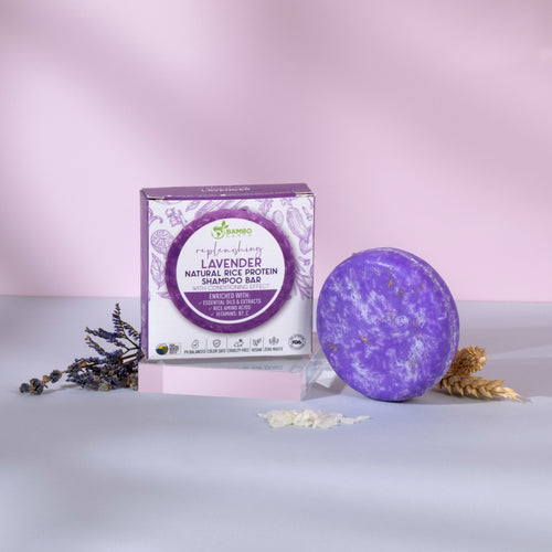 Natural Rice Protein Shampoo Bar With Conditioning Effect (Calm Lavender)