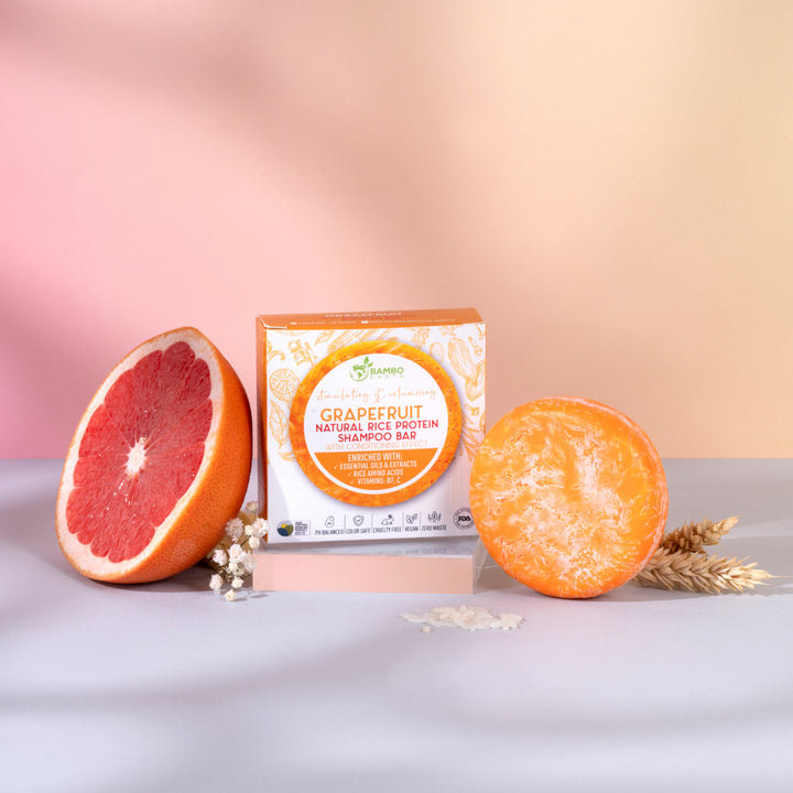 Natural Rice Protein Shampoo Bar With Conditioning Effect (Grapefruit)