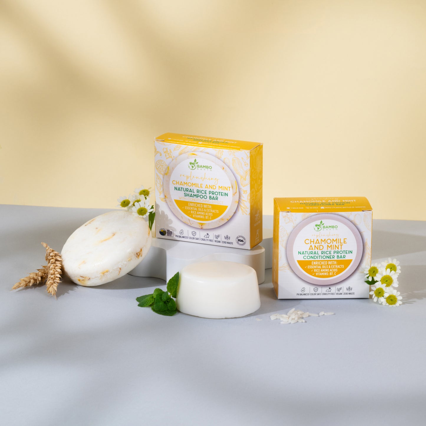 Refresh and Revive Bundle -  Chamomile & Mint + Chamomile & Mint Shampoo And Condiitoner Bar