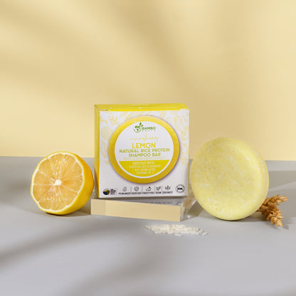 Natural Rice Protein Shampoo Bar (Fresh Lemon)