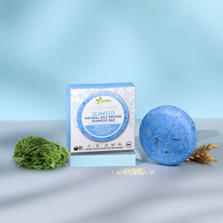 Natural Rice Protein Shampoo Bar With Conditioning Effect (Seaweed)