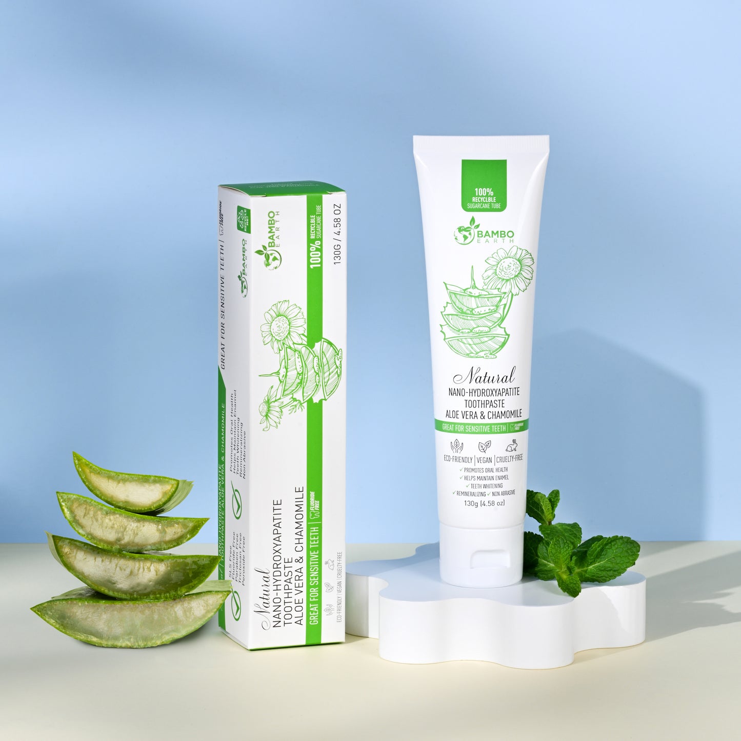 Natural Nano-Hydroxyapatite Toothpaste Aloe Vera & Chamomile